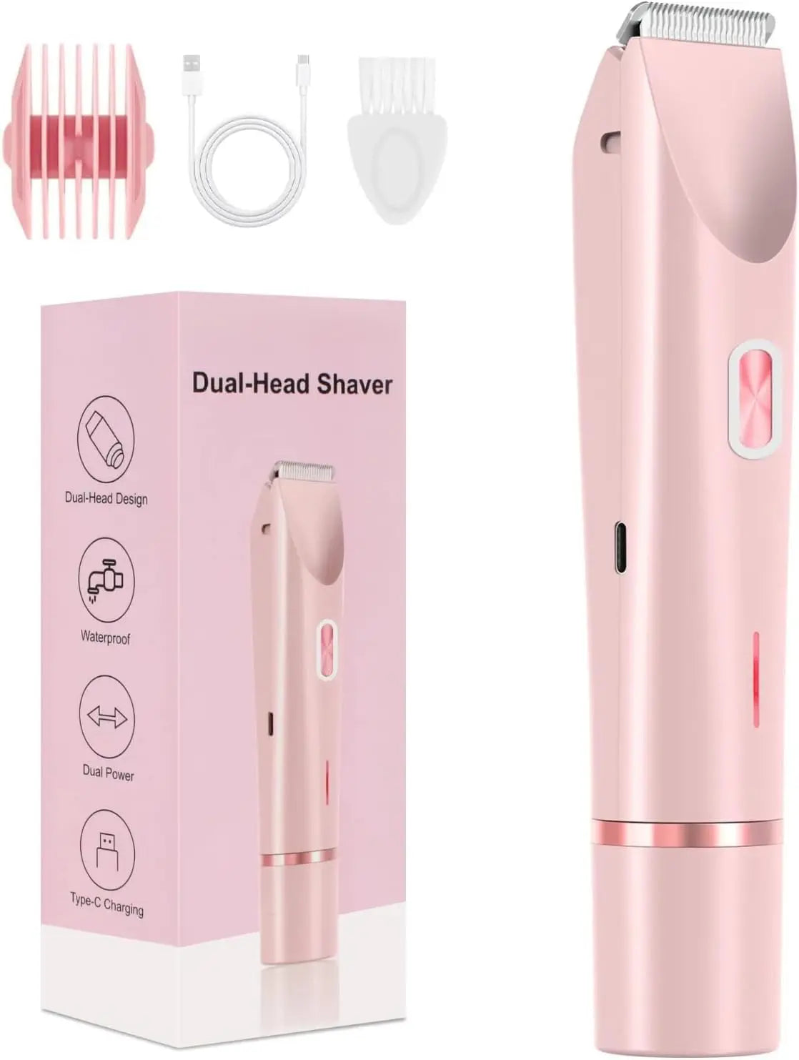 2-in-1 Dual-Head Cordless Waterproof Shaver