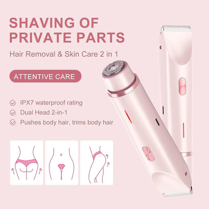 2-in-1 Dual-Head Cordless Waterproof Shaver
