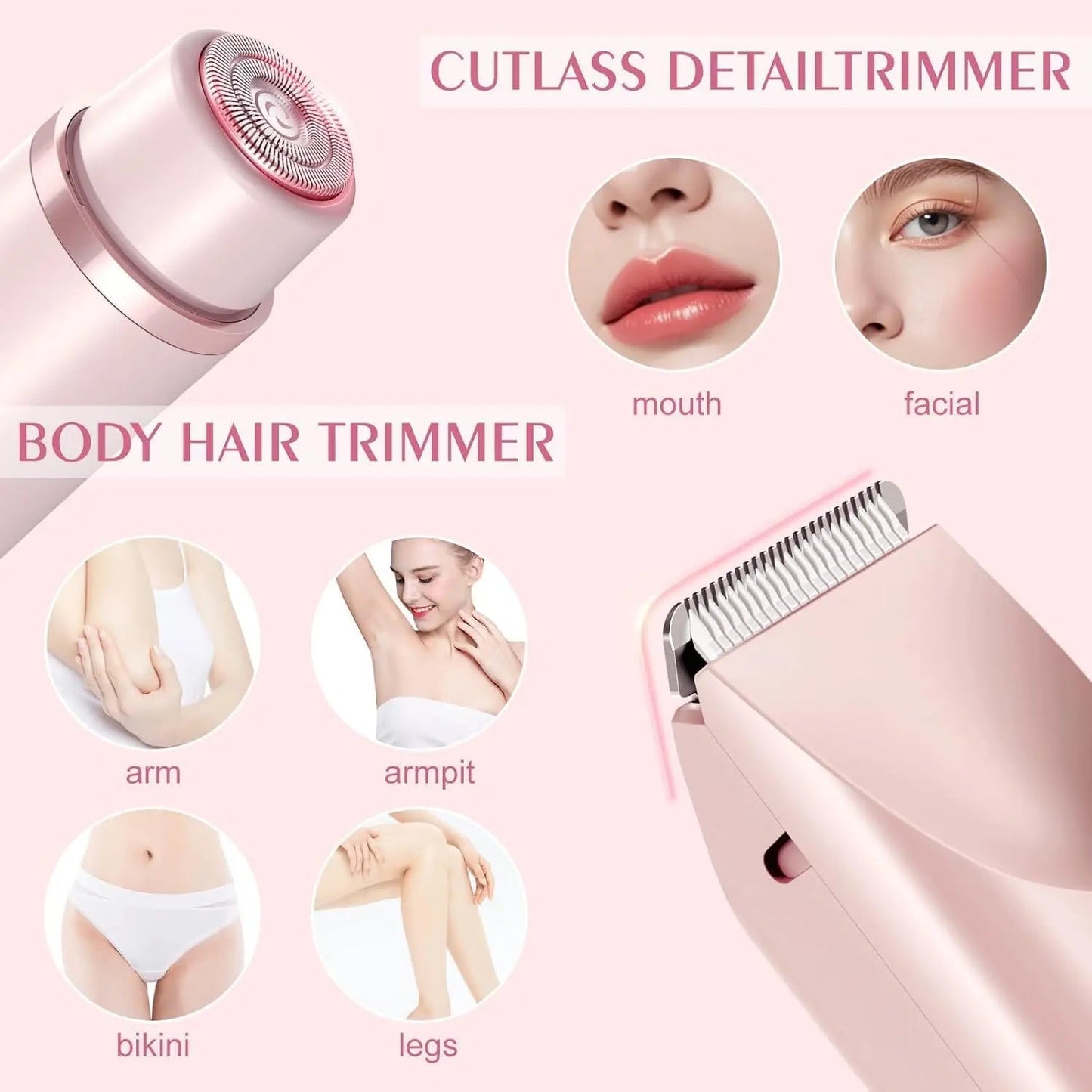 2-in-1 Dual-Head Cordless Waterproof Shaver