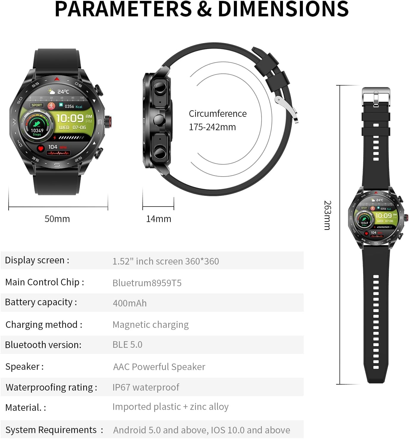 GTS 5 Smart Watch & Earbuds Combo