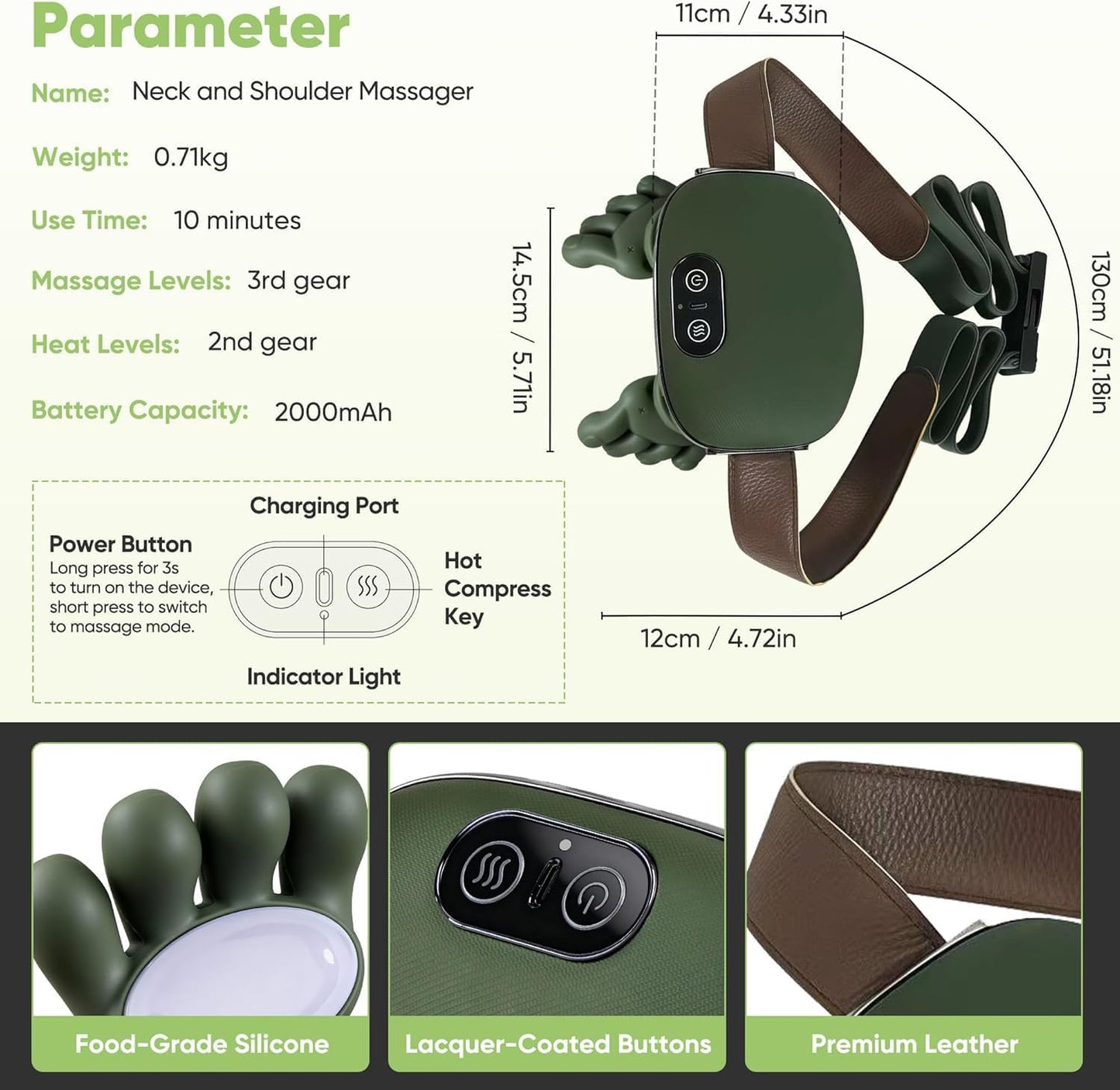 Deep Tissue Neck & Back Massager for Pain Relief