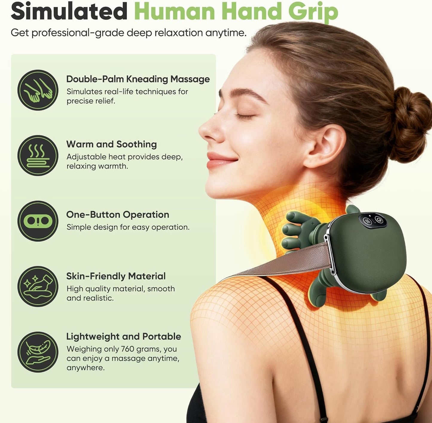 Deep Tissue Neck & Back Massager for Pain Relief